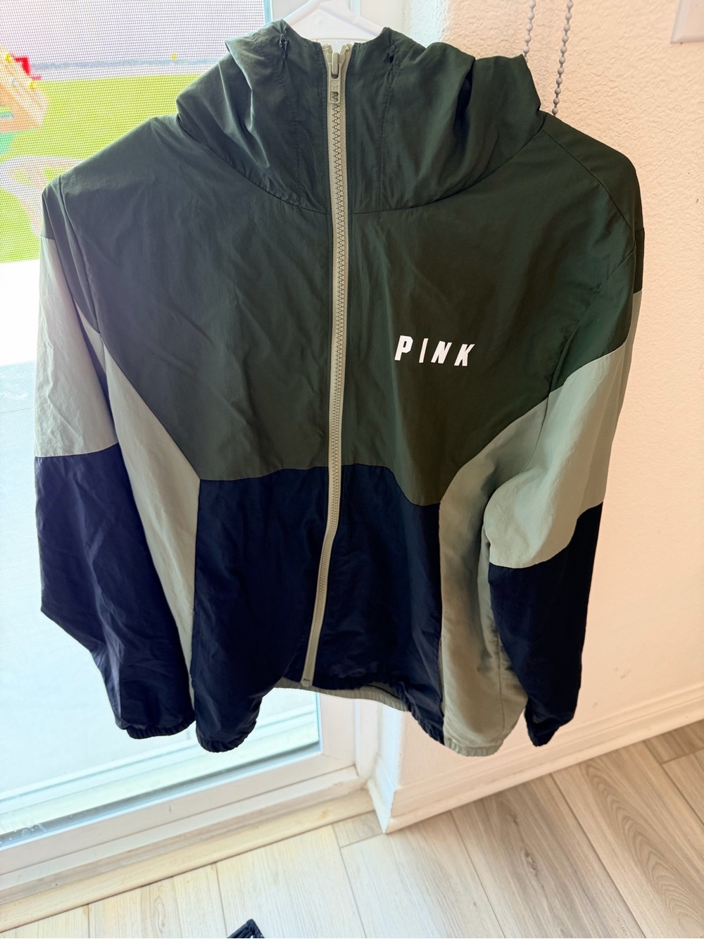 PINK Victoria's Secret Green and Black Zip Jacket